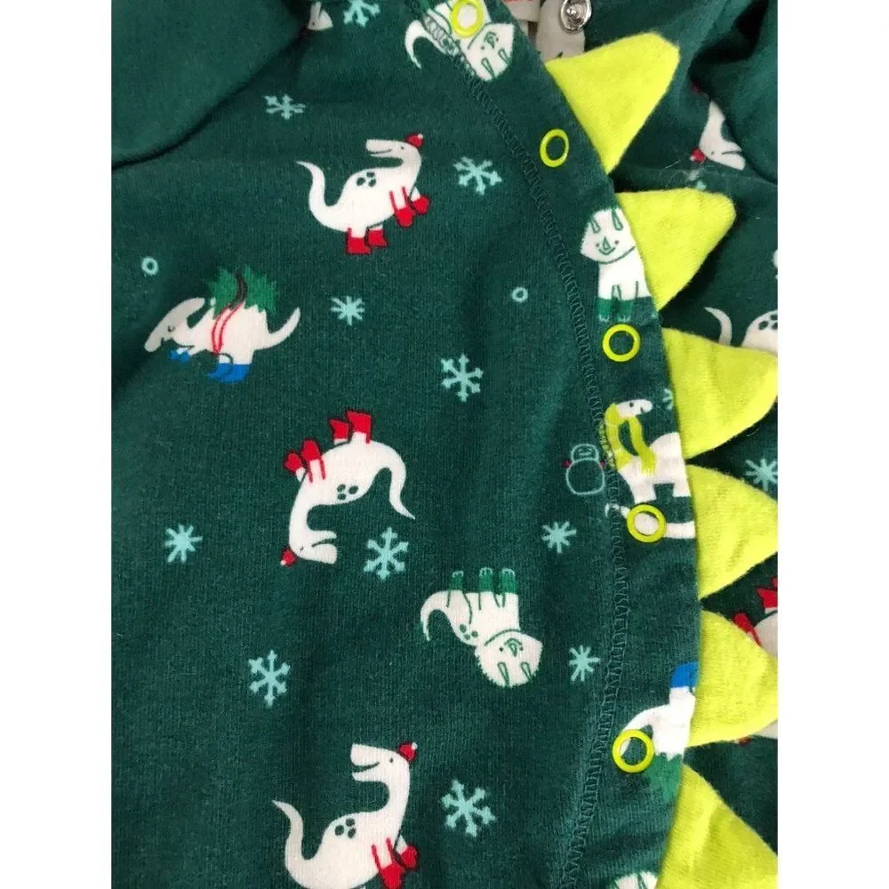 Baby nb newborn dinosaur xmas romper